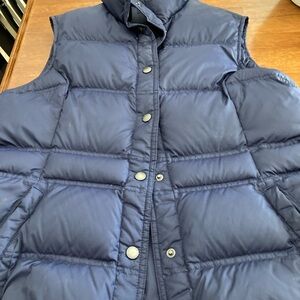 Lands' End Navy Quilted Down Puffer Vest